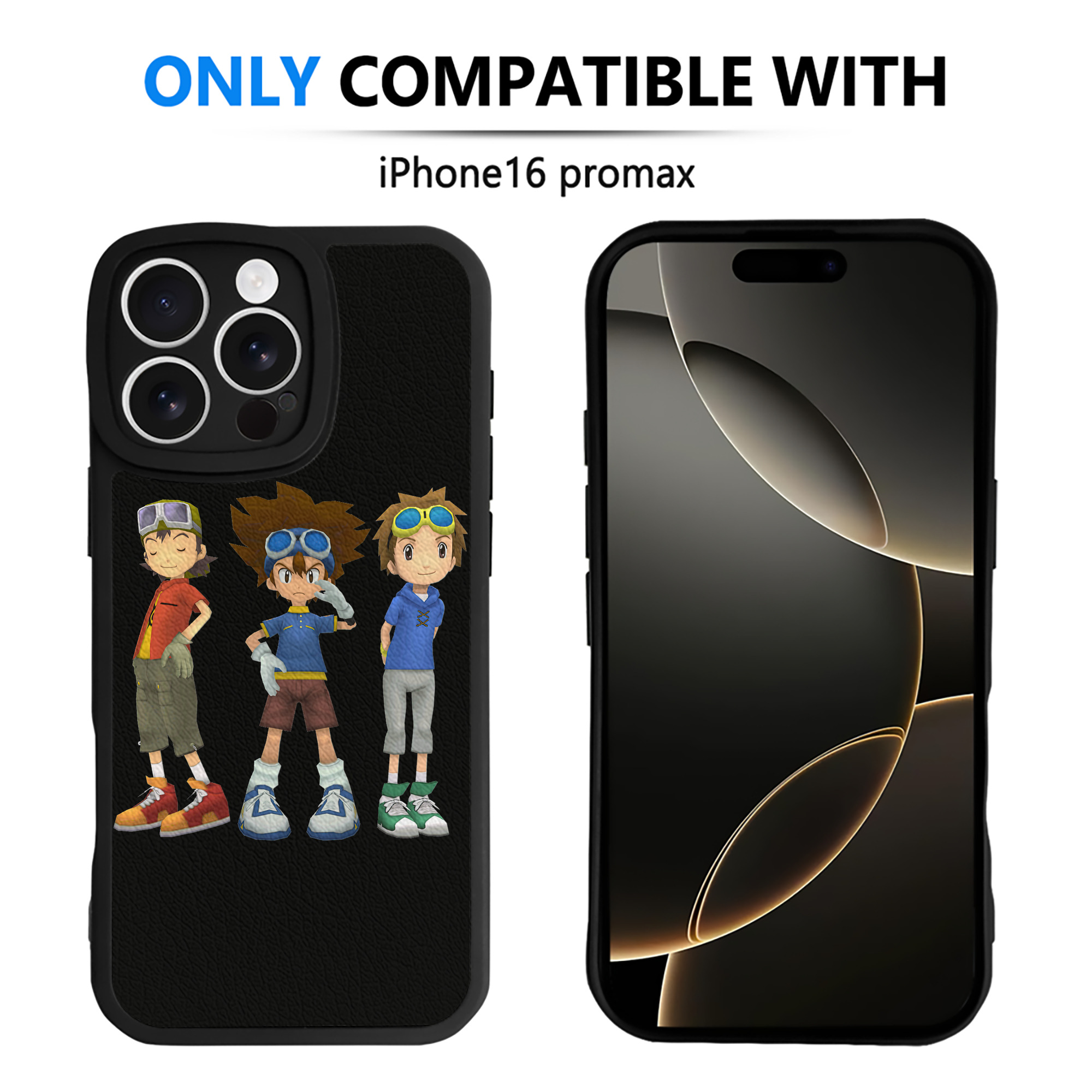 （画像用） Digimon デジタルモンスター/デジモン 【iPhone 16シリーズ対応】シリコンスマホケース（レザー調） 材質：シリコン